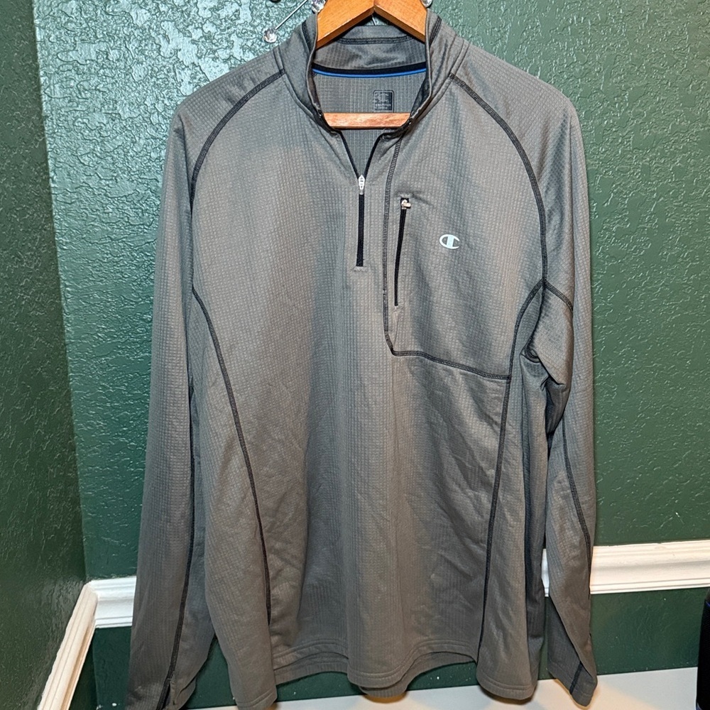 Champion Elite Men's Athletic Charcoal Quarter-Zip Pullover XL
